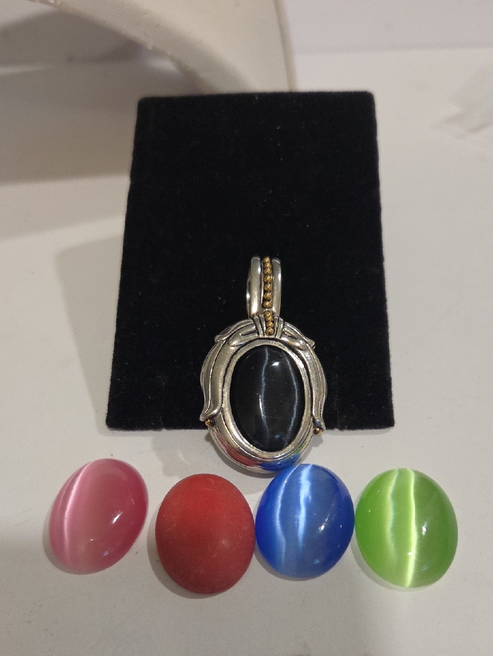 Premier Designs  Silver-tone Interchangeable  Oval Pendants (5l